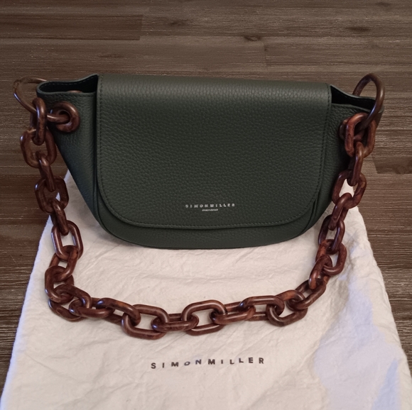 Simon Miller Green and Brown Crossbody Bag with Chain Strap - Picture 2 of 16